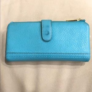 Fossil blue leather wallet